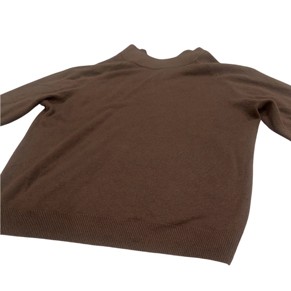Crystal Kobe Quarter Zip Sweater | Chocolate Brown | Size M - Picture 5 of 6